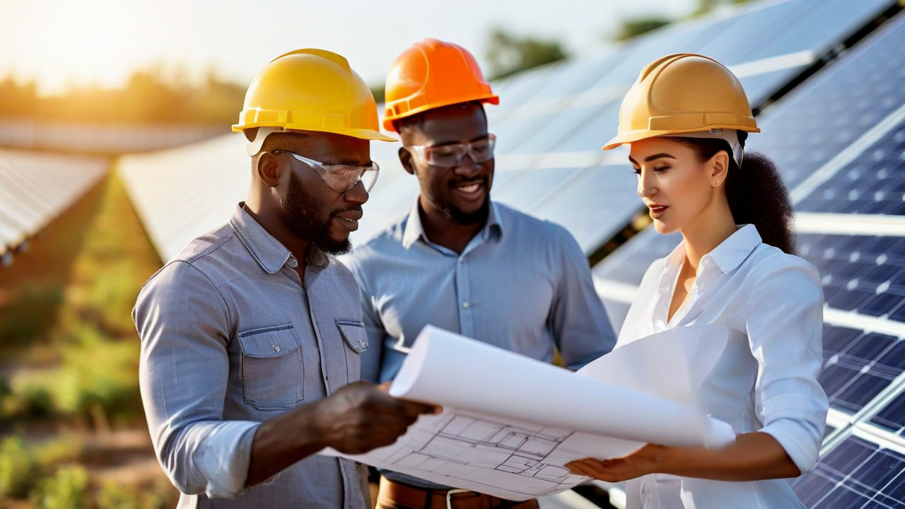 Omegason professionals collaborating on renewable energy projects.